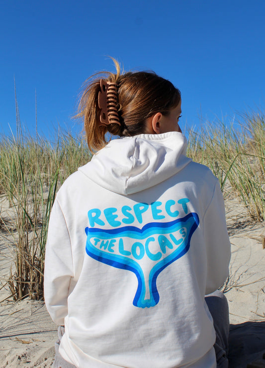 "Respect the Locals" Sand White Hoodie